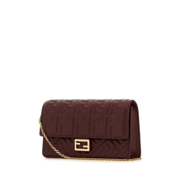 Fendi Women Burgundy Nappa Leather Baguette Wallet - Picture 2 of 2